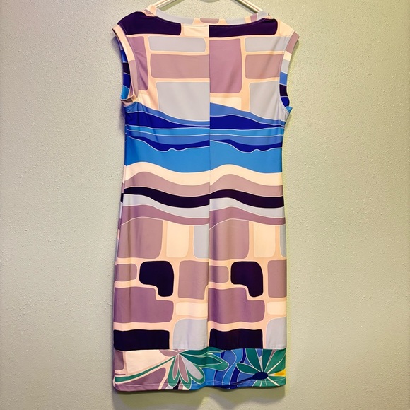Trina Turk Colorful Abstract Palm Print Sheath Dress Size Small - Picture 6 of 8